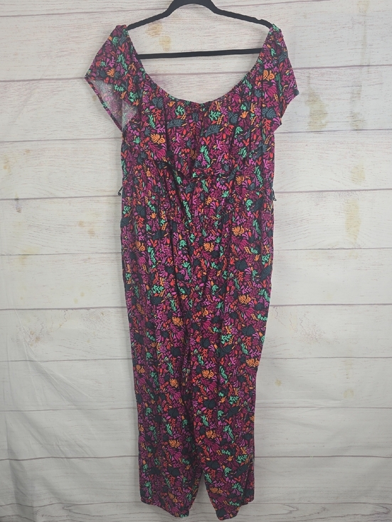 Ava & Viv Pants - Ava & Viv Floral Multicolor Elastic-Waist Jumper Sz 1X